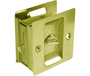 Don-Jo PDL-101 605 Polished Brass Pocket Door Lock