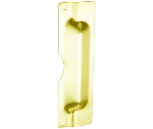 Don-Jo PLP-211-EBF BP 3" x 11" Pin Latch Protector for Outswing Doors for Rose with EBF Fasteners - Brass Plated Finish