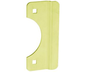 Don-Jo SLP-206-EBF BP 2-5/8" x 6" Short Latch Protector for Outswing Doors with EBF Fasteners - Brass Plated Finish