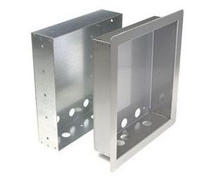 Door King 1814-165 Flush Mount Kit, Stainless Steel, Includes Rough-in Box and Trim Ring