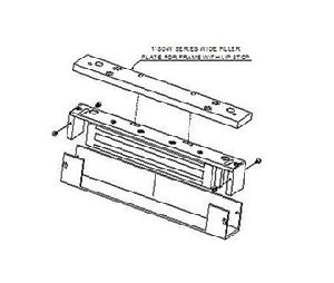 Dortronics 1184-20 1180 Series Filler Plate, 1/2" by 1" for 1120 Series Magnetic Locks, 23" Long