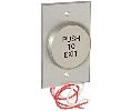 Dortronics R5286-P23DAXE1R 5286 Series Round Push Plate Switch, 2-1/2" Round Palm Button, 3" Wide Aluminum Back Plate, "PUSH TO EXIT" in Red Letters
