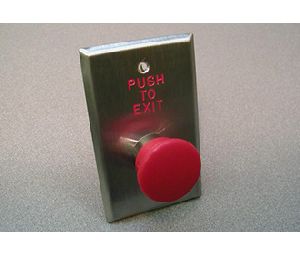 Dortronics WR5211-MP23DA-B 5210 Series Weather Resistant Single Gang Exit Button, 1-9/16" Diameter Mushroom Push Button, Black Button