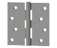 Hager 1741-4X4-LS Full Mortise Plain Bearing Residential Hinge, 4" x 4", Steel, 5 Knuckle, Luma Sheen