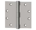 Hager BB1191-4-1-2X4-1-2-US3-BT Full Mortise Commercial Hinge, Standard Weight, Ball Bearing, 4-1/2" x 4-1/2", Ball Tip, Bright Brass