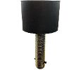 Hager HAG100269F-US2C Heavy Duty Floor Stop, 5/8" Steel Pin with Rubber Bumper, 1-1/2" High Bumper, 2" Diameter, Steel Bolt, Zinc Plated