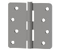 Hager RC1749-4X4-L1 Full Mortise Plain Bearing Residential Hinge, 4" x 4", Steel, 5 Knuckle, 1/4" Round Corners, Flat Black