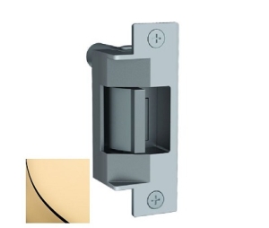 HES 7327512D605 Fail Secure, Complete 12VDC Electric Strike, 3/4" Keeper, Wood Frame - Bright Brass