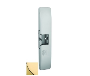 HES 9500605LBSM Fail Safe/Fail Secure, 12/24VDC Electric Strike with Latchbolt Strike Monitor, Surface Mounted, 3/4" Thickness - Bright Brass