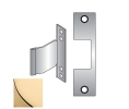 HES E605 Faceplate for 1006 Series, 4-7/8" x 1-1/4", Use with Cylindrical Deadbolts - Bright Brass