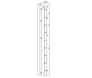 Markar HG-310-7FT-S 300 Series Continuous Hinge, 7 Feet, Hinge Guard, Swing Clear, Pin And Barrel, Satin Stainless Steel