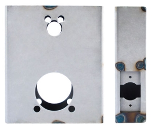 Keedex K-BXSIM-6004 Weldable Gate Box, Cylindrical, 2 3/4" Backset, 14 Guage Steel, Suitable for Kaba Ilco 6000 2 3/4" Backset, 1 ea