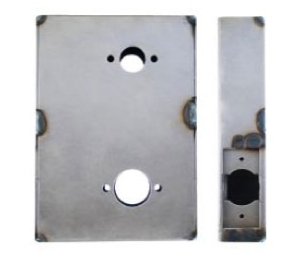 Keedex K-BXSIM-7004 Weldable Gate Box, Cylidrical, 2 3/4" Backset, 14 Gauge Steel, Suitable for 7004 Kaba Ilco, 1 ea