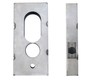 Keedex K-BXWIN Weldable Gate Box, Cylindrical, 2 3/4" Backset, 14 Gauge Steel, Winfield Microkey Tubular 1000 Series, 600 Series, 1 ea