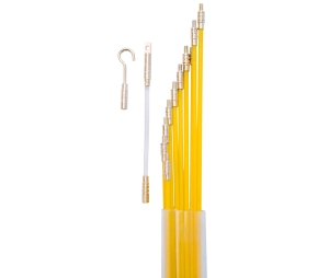 Keedex WRR-33 Wire Running Rods, 10 39" Rods with Threaded Brass Connectors Fiberglass