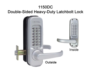 Lockey 1150-DC-SC-R Pushbutton Lock 1150-DC-SC-R, Mechanical Double Combination Heavy Duty Lever Lock, Right Hand, Satin Chrome