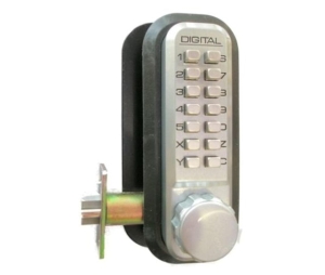 Lockey 2230-DC-KO-SC Pushbutton Lock 2230-DC-KO-SC, Springlatch with Key Override, Satin Chrome