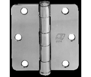 McKinney 141431226D 3-1/2" x 3-1/2" Residential Hinge, 1/4" Radius - Satin Chrome Finish