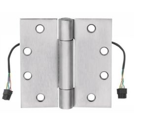 McKinney TA78641215QC8 4-1/2" x 4-1/2" Electric Hinge, Heavy Weight, 3-Knuckle, 8 Wire - Satin Nickel Finish