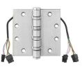 McKinney HT4A338641232DQC8 4.5" x 4.5" Hospital Tip Ball Bearing Electric Hinge, Heavy Weight, 5-Knuckle, 8 Wire with ElectroLynx Connectors - Satin Stainless Steel Finish