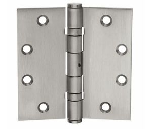 McKinney MPB91-4-1-2X4-1-2-32D-NRP MacPro Hinge, Full Mortise, 5-Knuckle, Standard Weight, 4-1/2" x 4-1/2", Square Corner, Non Removable Pin - Satin Stainless Steel Finish