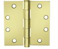 McKinney T2714-4X4-3 Full Mortise, 5-Knuckle, Standard Weight, 4" x 4" Square Corner Hinge - Bright Brass Finish