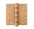 McKinney T4A3386-4-1-2X4-1-2-10-NRP 4-1/2" x 4-1/2" Full Mortise, 5-Knuckle, Heavy Weight, Ball Bearing Hinge, Non Removable Pin - Satin Bronze Finish
