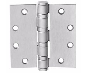McKinney T4A3786 4.5X4.5 4-1/2" x 4-1/2" Full Mortise, Heavy Weight, 5-Knuckle, Ball Bearing - Satin Chrome Finish
