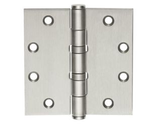 McKinney TA2314-4X4-32D 4" x 4" Full Mortise Hinge, Standard Weight, 5-Knuckle, Ball Bearing - Satin Stainless Steel Finish