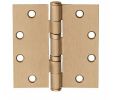 McKinney TA2714 4.5X4.5 10 4-1/2" x 4-1/2" Full Mortise Hinge, Standard Weight, 5-Knuckle, Ball Bearing, Square Corner - Satin Bronze Finish