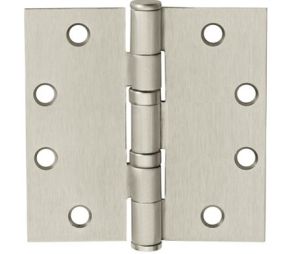 McKinney TA2714 4.5X4.5 15 4-1/2" x 4-1/2" Full Mortise Hinge, Standard Weight, 5-Knuckle, Ball Bearing, Square Corner - Satin Nickel Finish