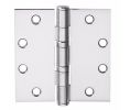 McKinney TA2714 4.5X4.5 26 4-1/2" x 4-1/2" Full Mortise Hinge, Standard Weight, 5-Knuckle, Ball Bearing, Square Corner - Bright Chrome Finish