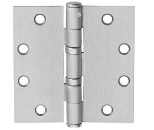 McKinney TA2714-4-1/2 x 4-1/2-26D-NRP 4-1/2" x 4-1/2" Full Mortise Hinge,Standard Weight, 5-Knuckle, Ball Bearing, Non Removable Pin - Satin Chrome Finish