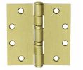 McKinney TA2714 4.5X4.5 4 4-1/2" x 4-1/2" Full Mortise Hinge, Standard Weight, 5-Knuckle, Ball Bearing, Square Corner - Satin Brass Finish
