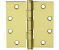 McKinney TA2714-3-1-2X3-1-2-3 3-1/2" x 3-1/2" Full Mortise Hinge, Standard Weight, 5-Knuckle, Ball Bearing - Bright Brass Finish