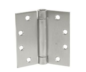 McKinney 1552-4-1-2X4-1-2-32D 4-1/2" x 4-1/2" Spring Hinge Single Acting, Standard Weight, Full Mortise - Satin Stainless Steel Finish
