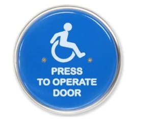 MS Sedco 59R6H Blue Push Switch Press to Operate Door Wheelchair 6" Round