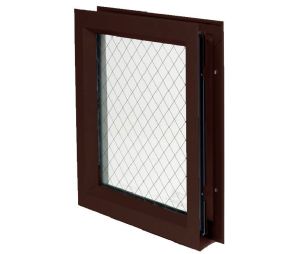 National Guard Products LFRA100DKBWGGT11824X24 12" x 12" Low Profile Self Attaching Lite Kit with Wired Glass and 1/8" Glazing Tape - Dark Bronze