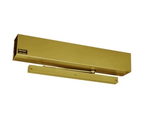 Norton 6020-D-696 Double Lever Arm, Push Side Door Operator, Standard Duty to 110deg, Drop Plate - Satin Brass Painted