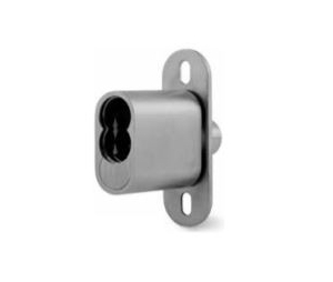 Olympus Lock 722S-US26D Small Format IC Core Sliding Door Plunger Lock, 1-3/4" Cylinder Length - Satin Chrome Finish