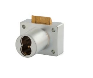 Olympus Lock 950IC-US26D IC Core Small Format Deadlocking Drawer Latch Lock, 1-1/8" Cylinder Length - Satin Chrome Finish