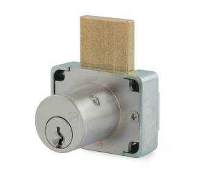 Olympus Lock 200DW-26D-1-3-8 Square Back National Keyway Deadbolt Drawer Lock, Pin Tumbler Cylinder, 1-3/8" Cylinder Length - Satin Chrome