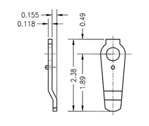 Olympus Lock 720-3-5 Long shallow offset cam for inverted function