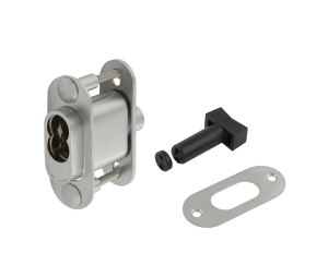 Olympus Lock 722S-TBM-US26 IC Core Sliding Door Plunger Lock, Cabinet Sliding Door, 1-3/4 Cylinder Length, 1/2" Bolt throw - Bright Chrome Finish