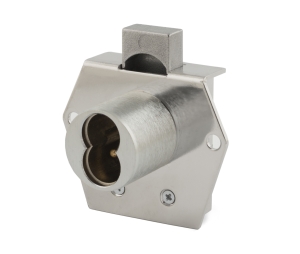 Olympus Lock 725RSL-VH-26D Small Format IC Core Specialty Cabinet lock, Rim - surface mount, Vertical Hand, 1-1/16 Cylinder Length - Satin Chrome Finish