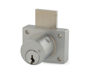 Olympus Lock 800SC-US26D-K-D-1-1-8 Schlage C Keyway Deadbolt Drawer Lock, 1-1/8" Cylinder Length - Satin Chrome Finish