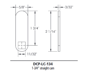 Olympus Lock DCP-LC-134 Padlockable Cam Lock, 1-3/4" Long Straight Cam
