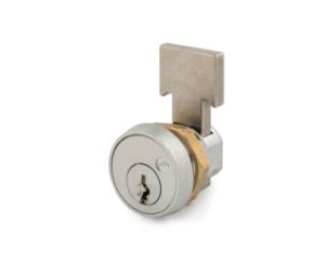 Olympus Lock T37-26D-KA T-Bolt Metal Drawer Lock, National D4291 Keyway, Keyed Alike - Satin Chrome Finish