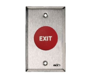 RCI 908-RE-MA-32D Exit Button, Red, EXIT Text, Maintained