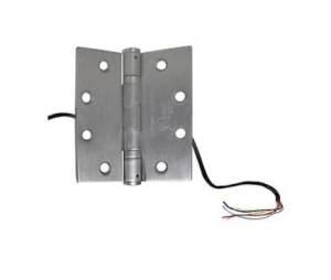 RCI 95236 Electrified Hinge, 2 + 4 Wire, 5" x 4-1/2", 5 Knuckle, 4 Ft. Lead, Satin Chrome